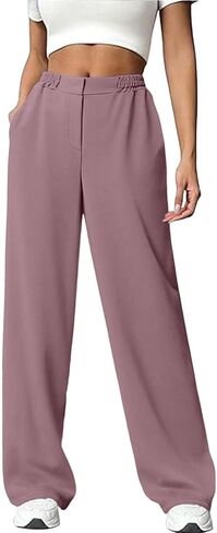 Women's Wide Leg Sweatpants Elastic Waisted Interior Baggy Sweatpants High Waisted Casual Trousers Jogger Pant in Saudi Arabia