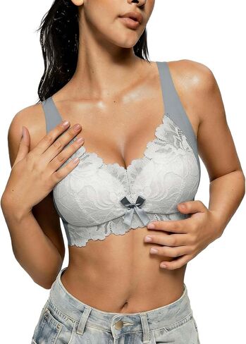 Women's Plus Size Sexy Floral Lace Bra Summer Thin Seamless Bralette Wireless Comfort Full Cup Sports Bra in Saudi Arabia