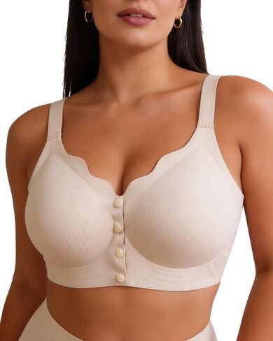 Wireless Jelly Front Closure Bras Supportive Seamless Full Coverage Mastectomy in Kuwait