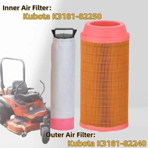 K3181-82240 K3181-82250 Inner & Outer Air Filter Kit Compatible with Kubota ZD323 ZD326 ZD331 ZD1211 ZD1211L ZD1211R ZD1211RL ZD326HL ZD326P ZD326RP ZD326S ZD331LP(2PCS) in Saudi Arabia