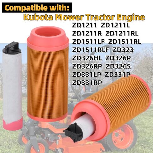 K3181-82240 K3181-82250 Inner & Outer Air Filter Kit Compatible with Kubota ZD323 ZD326 ZD331 ZD1211 ZD1211L ZD1211R ZD1211RL ZD326HL ZD326P ZD326RP ZD326S ZD331LP(2PCS) in Saudi Arabia