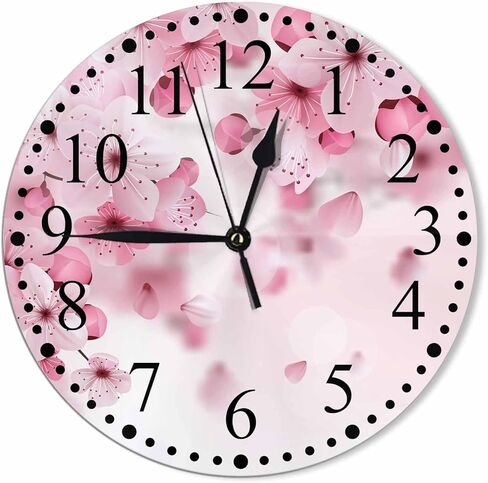 ساعة حائط زهر الكرز 10 بوصة ساعات صامتة غير موقوتة تعمل بالبطارية للمنزل وغرفة الغسيل والمطبخ وغرفة النوم والمكتب in Kuwait