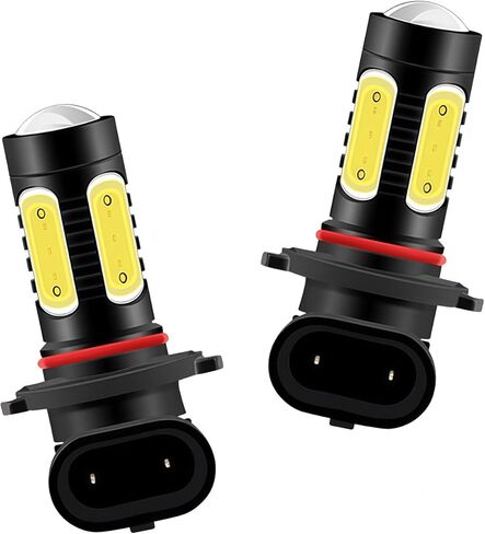 2 PCS Car 9005 LED Bulbs, 6000K High-brightness COB Lamp Beads, Waterproof Replacement Front Fog Lamps with Effective Heat Dissipation Plug and Play, Universal for Cars (Ice Blue) in Kuwait