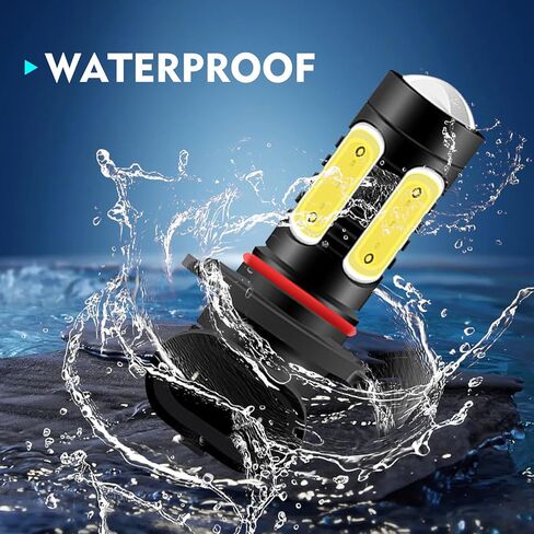 2 PCS Car 9005 LED Bulbs, 6000K High-brightness COB Lamp Beads, Waterproof Replacement Front Fog Lamps with Effective Heat Dissipation Plug and Play, Universal for Cars (Ice Blue) in Kuwait