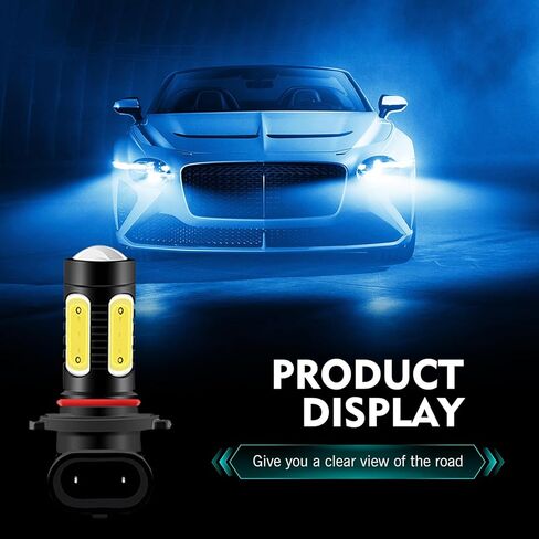 2 PCS Car 9005 LED Bulbs, 6000K High-brightness COB Lamp Beads, Waterproof Replacement Front Fog Lamps with Effective Heat Dissipation Plug and Play, Universal for Cars (Ice Blue) in Kuwait