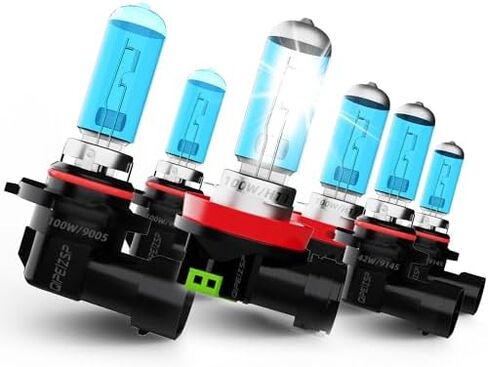 Halogen Headlight Bulbs Fit For Su-Ba-Ru Forester 2006 2007 2008 Headlight Bulbs Front Bulb Bright Light,9005 High Beam + H1 Low Beams +9006 Fog Lights, Pack of 6 in Kuwait