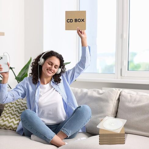 25 قطعة من صندوق بريد الأقراص المضغوطة، صناديق شحن بنية اللون مقاس 4.96 × 5.7 × 0.47 بوصة، أكياس بريد مموجة، لنقل البريد المنزلي والشحن والتخزين والهدايا in Kuwait