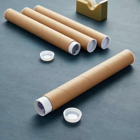 Mailing Tubes with Caps, 2 in x 24 in - 1 Pack - Kraft - for Shipping, Packing, Bulk Round Packaging, Cardboard Mailers, Poster, Art Prints, Maps, Blueprint in Saudi Arabia