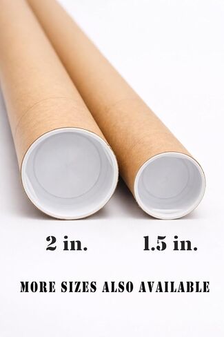Mailing Tubes with Caps, 2 in x 24 in - 1 Pack - Kraft - for Shipping, Packing, Bulk Round Packaging, Cardboard Mailers, Poster, Art Prints, Maps, Blueprint in Saudi Arabia