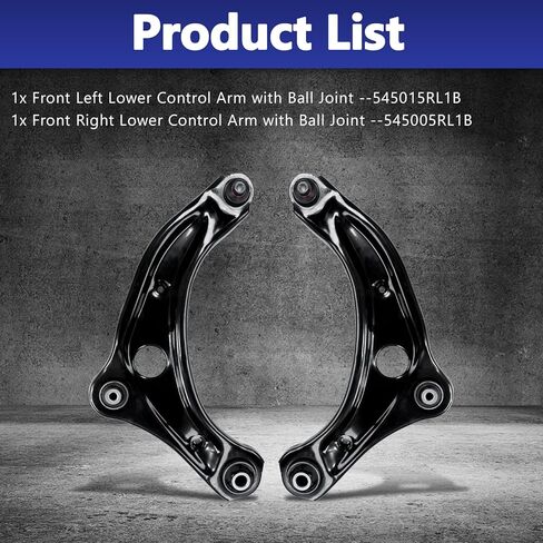 2pcs Front Suspension Lower Control Arm w/Ball Joint Bushings Replacement for 2018-2024 Nissan Kicks 2020-2024 Nissan Versa CMS301265 545015RL1B CMS301266 545005RL1B in Saudi Arabia