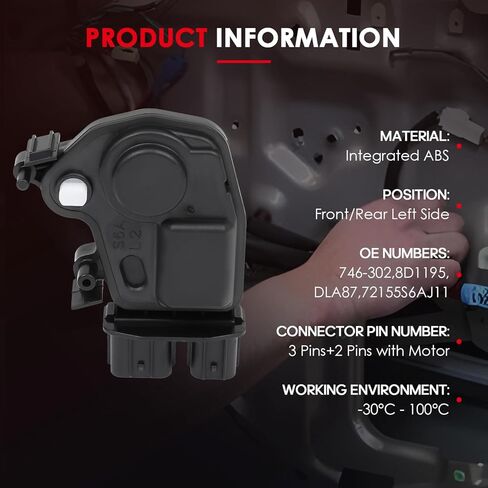 CCIYU Front Left Rear left Side Door Lock Actuator Fit For Acura For Honda,For Odyssey,RSX,CR-V,Accord,Element,Pilot 2001-2011 door lock actuator Left driver side Assembly, Replaces # 746-302 in Saudi Arabia