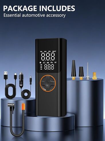 AIRSURE Tire Inflator Portable Air Compressor, 150PSI Cordless Tire Pump with USB Output, 12V DC Car Plug & Dual Power 6000mAh, Fast Inflation Air Pump for Cars, Bikes, Motorcycles and Balls in Saudi Arabia