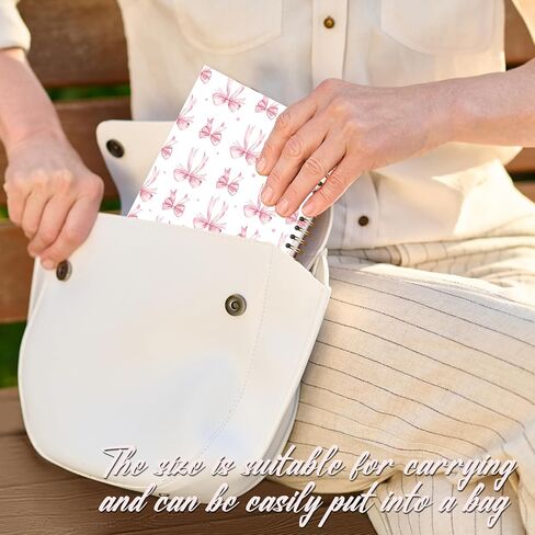 مجلة القوس الوردي للفتيات المراهقات النساء، دفتر ملاحظات لطيف Preppy للوازم المدرسية، دفتر ملاحظات حلزوني ذو غلاف صلب لهدايا كريستين 5.8 × 8.3 - A19 in Kuwait