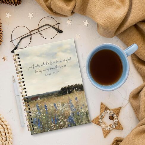 XNXLDYLH Christian Bible Floral Notebook Journal, Church Nature Spiral Notebook, Bible Study Prayer Spiritual Faith Journal Notebooks for Women, Christian Office School Supplies Gifts, 5.5x8.3 Inch in Saudi Arabia
