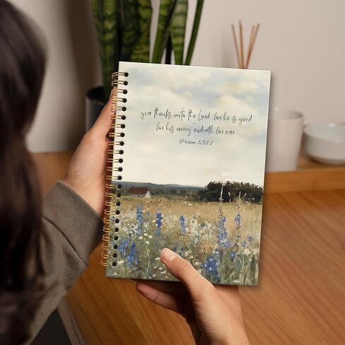 XNXLDYLH Christian Bible Floral Notebook Journal, Church Nature Spiral Notebook, Bible Study Prayer Spiritual Faith Journal Notebooks for Women, Christian Office School Supplies Gifts, 5.5x8.3 Inch in Saudi Arabia