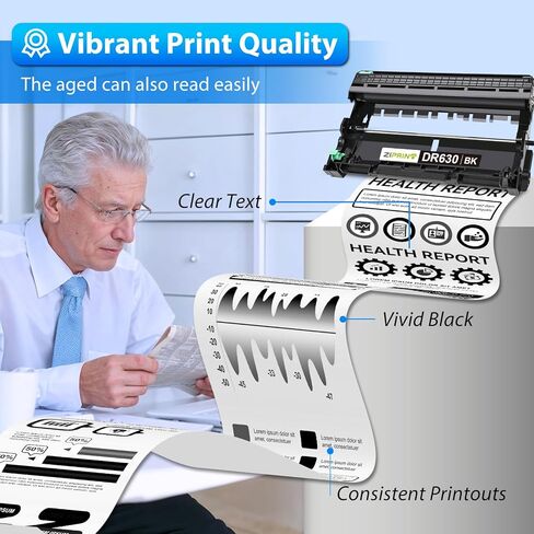 ZIPRINT 2-Pack Dr630 Drum Replacement for Brother DR 630 DR-630 HL-L2300D HL-L2320D HL-L2360DW HL-L2380DW DCP-L2540DW DCP-L2520DW MFC-L2700DW MFC-L2705DW MFC-L2707DW MFC-L2720DW MFC-L2740DW Printer in Kuwait