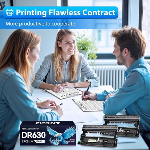 ZIPRINT 2-Pack Dr630 Drum Replacement for Brother DR 630 DR-630 HL-L2300D HL-L2320D HL-L2360DW HL-L2380DW DCP-L2540DW DCP-L2520DW MFC-L2700DW MFC-L2705DW MFC-L2707DW MFC-L2720DW MFC-L2740DW Printer in Kuwait