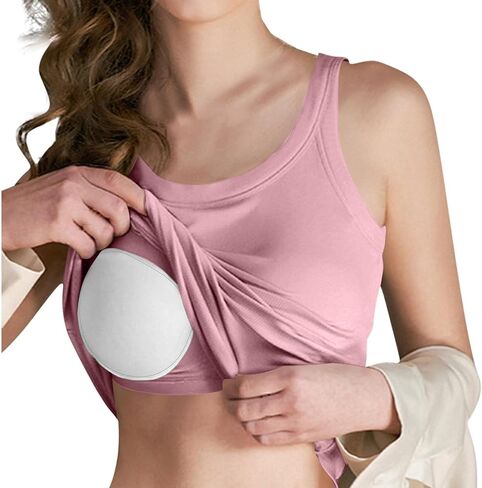 Womens Tank Top Built in Bra Scoop Neck Padded Knit Summer Tank Tops Sports Athletic Workout Support Cami Top in Saudi Arabia