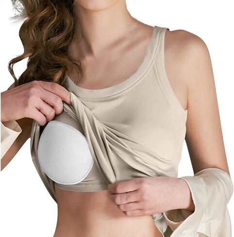 Womens Tank Top Built in Bra Scoop Neck Padded Knit Summer Tank Tops Sports Athletic Workout Support Cami Top in Saudi Arabia