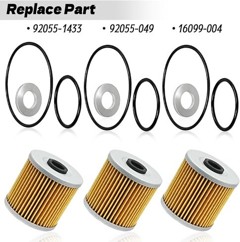 Oil Filter Kit Compatible with Kawasaki Bayou 220 250 300 Lakota 300 (3Pcs）1988-2011 in Kuwait