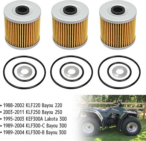 Oil Filter Kit Compatible with Kawasaki Bayou 220 250 300 Lakota 300 (3Pcs）1988-2011 in Kuwait