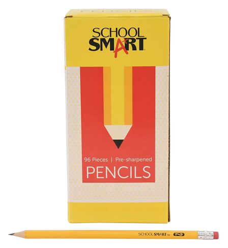 School Smart No 2 Pencils, Pre-Sharpened, Hexagonal with Latex-Free Erasers, Pack of 96 in Saudi Arabia