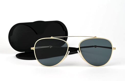 حافظة ألومنيوم ThinOptics Milano + نظارة شمسية Aviator، إطار ذهبي/عدسة G15، 54 مم in Saudi Arabia