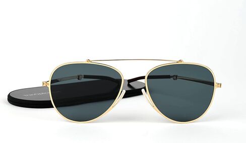 حافظة ألومنيوم ThinOptics Milano + نظارة شمسية Aviator، إطار ذهبي/عدسة G15، 54 مم in Saudi Arabia