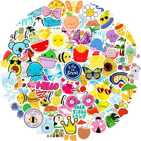 200PCS Stickers for Kids, Aesthetic Vinyl Sticker Packs for Water Bottles Laptop Computer Skateboard, Preppy Stickers for Teens Girls Adults preppies in Kuwait