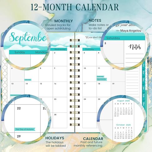 Planner 2026-2027 - 2026-2027 Plannner, Jul. 2026 - Jun. 2027, 26-27 Planner Weekly and Monthly, Calendar Planner, 6.3" x 8.4", Tabs, Hardcover, Back Pocket in Saudi Arabia