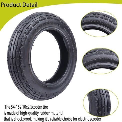 54-152 (10x2) Electric Scooter Tire,10" Tyre + Tube with Angled Stem for Self Balancing 2-wheel Scooter Folding Electric Scooter Bicycle in Kuwait