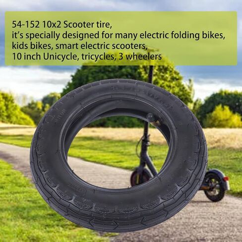 54-152 (10x2) Electric Scooter Tire,10" Tyre + Tube with Angled Stem for Self Balancing 2-wheel Scooter Folding Electric Scooter Bicycle in Kuwait