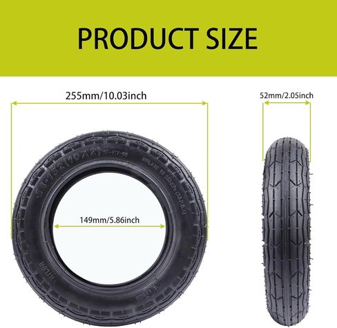 54-152 (10x2) Electric Scooter Tire,10" Tyre + Tube with Angled Stem for Self Balancing 2-wheel Scooter Folding Electric Scooter Bicycle in Kuwait