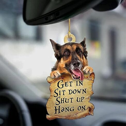 2021 New Cute Dog Two Sided Hanging Ornament with A Treasure Map,Puppy Two Sided Ornament,Get in Sit Down Shut Up Ornament Boston Terrier Lover Gifts for Animal Lover Car Mirror. (D) in Saudi Arabia