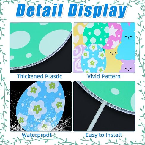 10 قطع 10 بوصة لتزيين شجرة عيد الفصح من أعواد أرنب البيض، أعواد شجرة بيض أرنب عيد الفصح كبيرة جدًا، علامات زينة ملونة لشجرة عيد الفصح لفصل الربيع في الأماكن المغلقة وفي الهواء الطلق وديكور حفلات مزهرية زهور in Kuwait