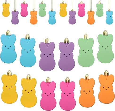 12 Pcs Easter Bunny Hanging Ornaments Decoration, Colorful Bunny Ornaments for Tree Decorations, Easter Tree Hanging Ornaments for Home School Party Decor Wall Decor in Saudi Arabia