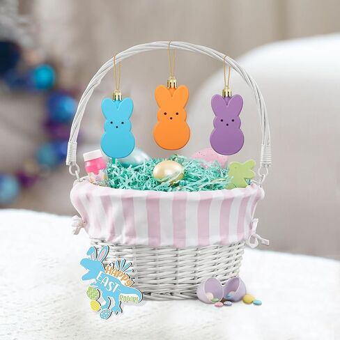 12 Pcs Easter Bunny Hanging Ornaments Decoration, Colorful Bunny Ornaments for Tree Decorations, Easter Tree Hanging Ornaments for Home School Party Decor Wall Decor in Saudi Arabia