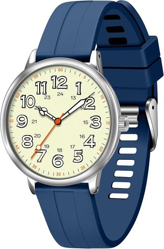 ساعة انالوج للرجال من Asan Ge - مقاومة للماء حتى 3ATM، قرص مضيء 24 ساعة، زجاج معدني مقاوم للخدش، حركة كوارتز يابانية، حزام سيليكون مريح - مثالية للارتداء اليومي والعمل والأنشطة الخارجية in Kuwait