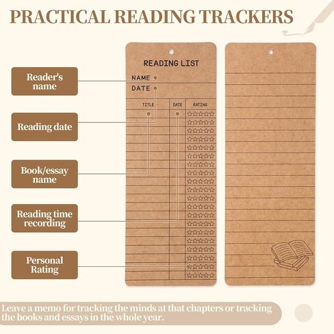 60 PCS Reading List Bookmarks with Colorful Tassels – 50 Book Tracker Bookmarks & 10 Blank White Bookmarks for Book Lovers, Students, Teachers – Graduation Gifts, Reading Log, Back-to-School Supplies in Saudi Arabia
