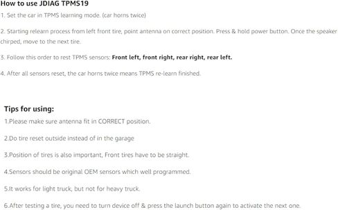 JDIAG TPMS Sensor Tool, TPMS Relearn Tool for F150 Auto TPMS Reset Sensor Programming Training Tools Tire Pressure Monitoring System (TPMS-19 / 8C2Z-1A203-A) in Kuwait