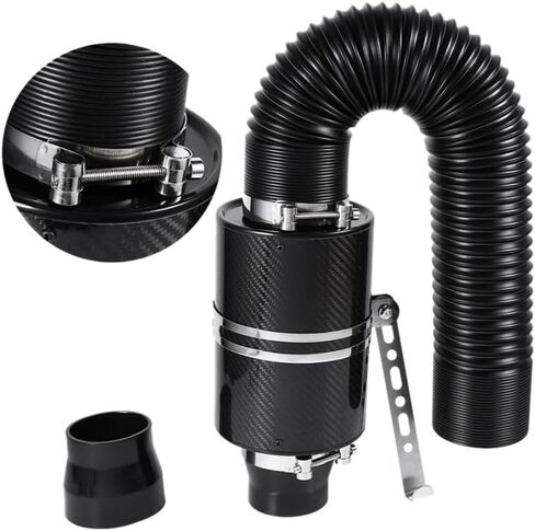 Air Intake Hose Car 3 Inch Universal Carbon Fiber Air Filter Feed Enclosed Intake Hose Kit Flexible Air Filter Intake Hose in Kuwait