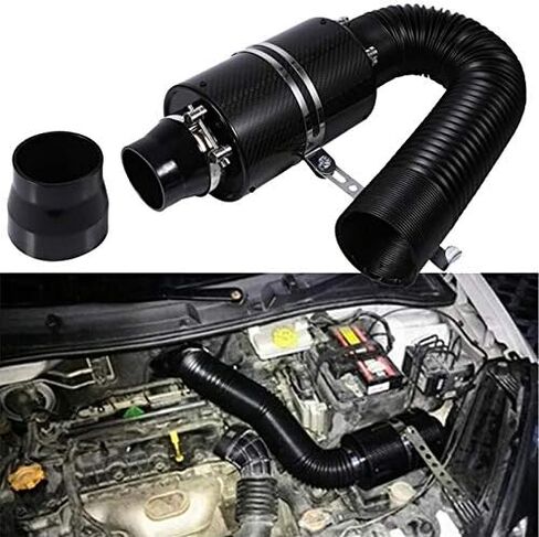 Air Intake Hose Car 3 Inch Universal Carbon Fiber Air Filter Feed Enclosed Intake Hose Kit Flexible Air Filter Intake Hose in Kuwait