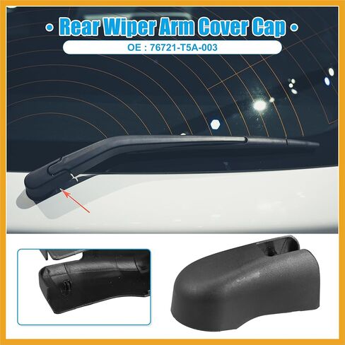 غطاء ذراع ممسحة الزجاج الأمامي الخلفي مناسب لسيارة Honda Fit 2015-2020 رقم 76721-T5A-003 - عبوة من قطعة واحدة بديلة باللون الأسود in Kuwait