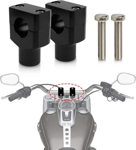PSLER Motorcycle Handlebar Riser Clamp Handle Bar Riser Clamp Kit for Touring Sportster Touring Road King Electra Street Glide 1996-2022, 1" 25MM Black in Saudi Arabia