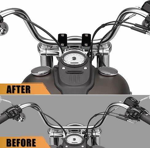 PSLER Motorcycle Handlebar Riser Clamp Handle Bar Riser Clamp Kit for Touring Sportster Touring Road King Electra Street Glide 1996-2022, 1" 25MM Black in Saudi Arabia
