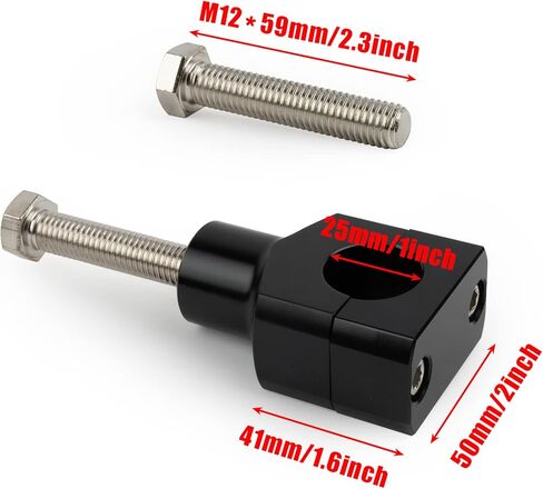 PSLER Motorcycle Handlebar Riser Clamp Handle Bar Riser Clamp Kit for Touring Sportster Touring Road King Electra Street Glide 1996-2022, 1" 25MM Black in Saudi Arabia