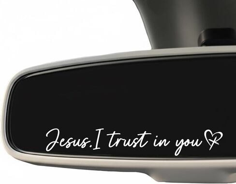 ملصق 3XJesus I Trust in You، ملصق فينيل مسيحي مقاس 4 بوصات مع قلب وصليب، ملصق نافذة سيارة للصلاة الكاثوليكية، ملصق زجاجة مياه ديني للكمبيوتر المحمول، هدية إيمانية للرجال والنساء والمراهقين (أبيض) in Kuwait