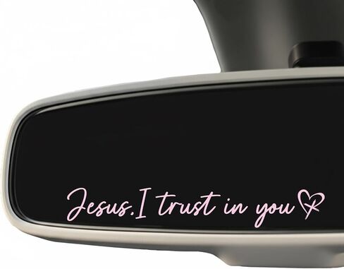 3XJesus I Trust in You Sticker, 4 Inch Christian Vinyl Decal with Heart & Cross, Catholic Prayer Car Window Sticker, Religious Laptop Water Bottle Decal, Faith Gift for Men Women Teens (White) in Saudi Arabia