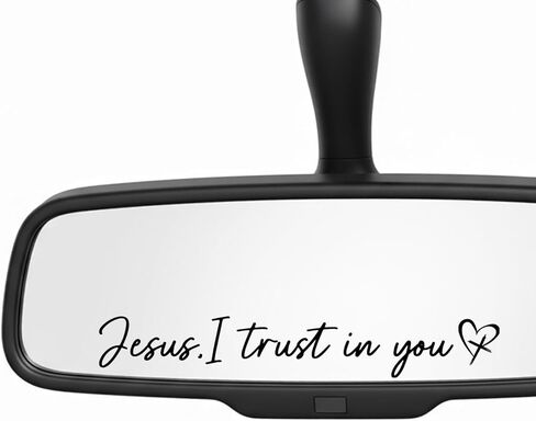 3XJesus I Trust in You Sticker, 4 Inch Christian Vinyl Decal with Heart & Cross, Catholic Prayer Car Window Sticker, Religious Laptop Water Bottle Decal, Faith Gift for Men Women Teens (White) in Saudi Arabia