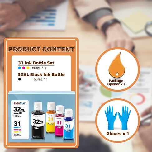 32XL Black Ink Bottles Compatible Replacement for HP Smart Tank Printer 6001 5101 7602 7301 5000 5102 757 7601 755 7601 755 Ink Refill, Smart Tank Plus 651 551 Ink Refill in Kuwait